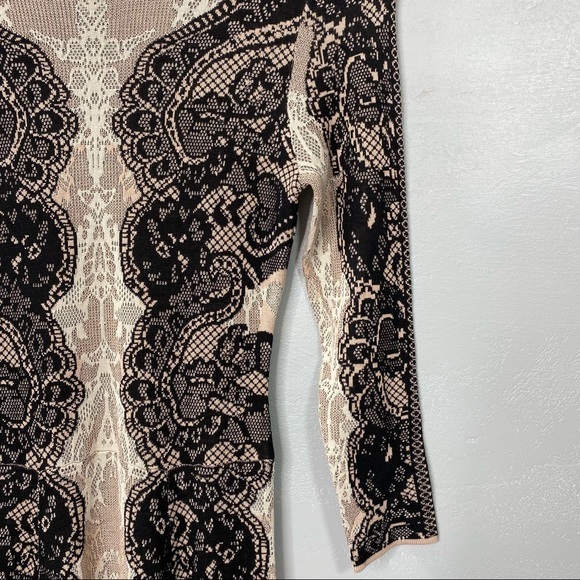 BCBGMaxAzria Bare Pink Black Lace Alma Dress - Picture 10 of 14